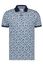 A Fish Named Fred polo blauw geprint katoen slim fit