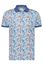 A Fish Named Fred polo slim fit blauw geprint katoen, stretch