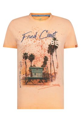 A Fish Named Fred A Fish Named Fred t-shirt rood geprint slim fit