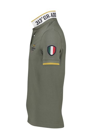 Aeronautica Militare polo slim fit groen geprint katoen