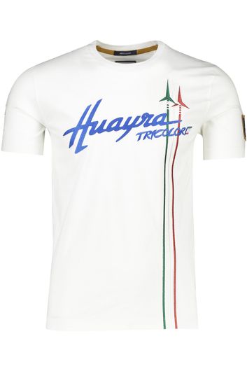 Aeronautica Militare t-shirt wit katoen slim fit met stiksel