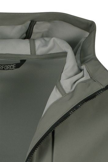 Airforce zomerjas grijs effen rits normale fit katoen