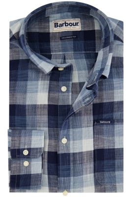 Barbour Barbour geruit overhemd tailored fit donkerblauw