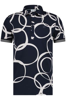 Blue Industry Blue Industry polo donkerblauw geprint