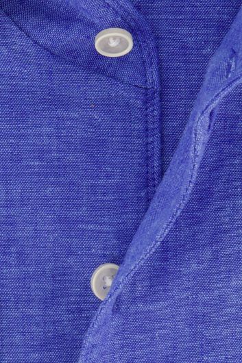 Blue Industry casual overhemd slim fit blauw gemêleerd linnen