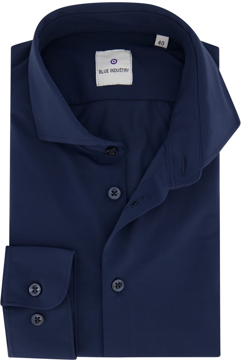 Blue Industry 24/7 stretch donkerblauw overhemd slim fit