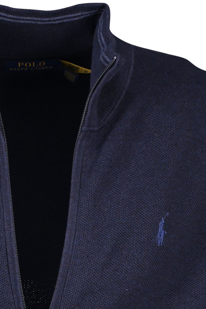 Donkerblauw vest Polo Ralph Lauren rits effen katoen