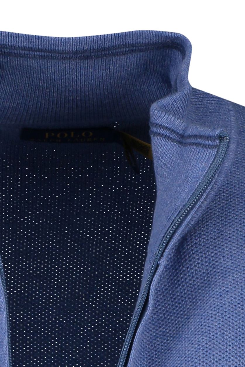 Polo Ralph Lauren vest blauw rits effen 100% katoen