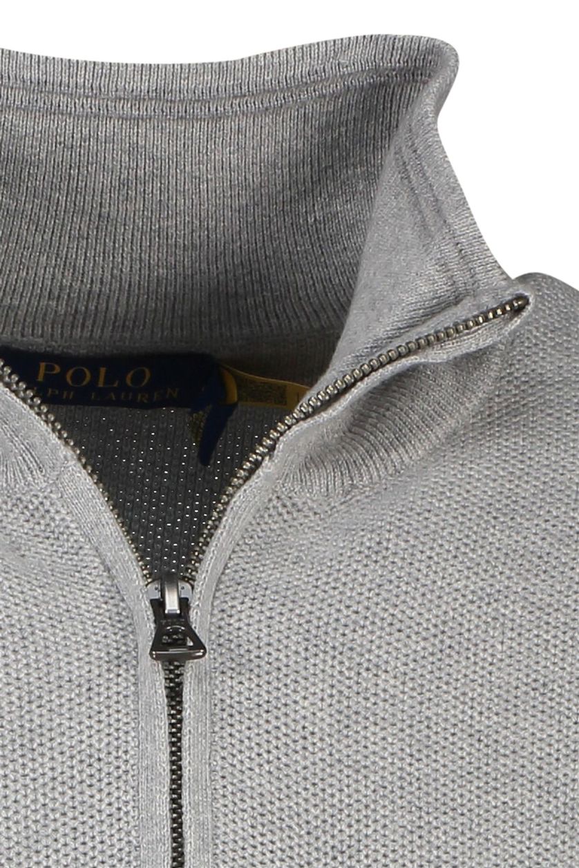 Polo Ralph Lauren katoenen trui half zip grijs normale fit