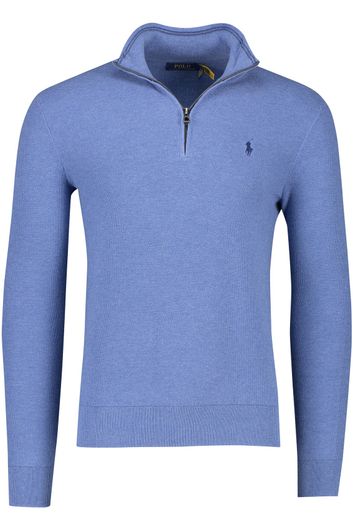 Polo Ralph Lauren trui blauw half zip blauw logo