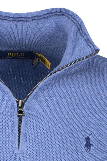 Polo Ralph Lauren trui blauw half zip blauw logo