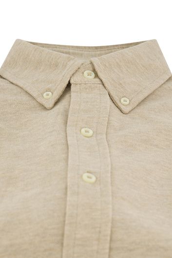 Polo Ralph Lauren katoenen overhemd normale fit beige gemêleerd