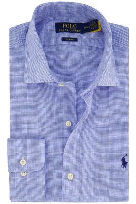 Polo Ralph Lauren Polo Ralph Lauren blauw geruite overhemd linnen slim fit