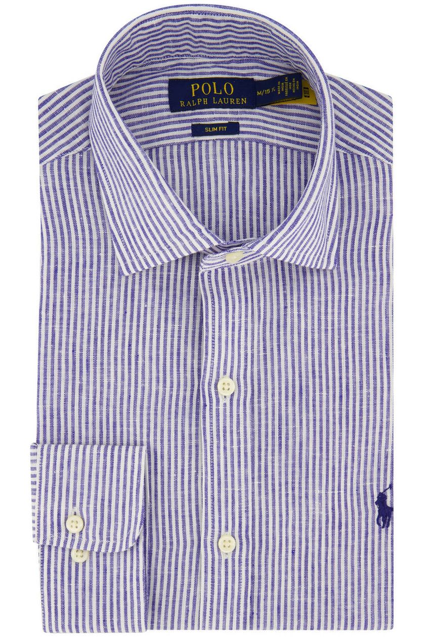 Blauw gestreept Polo Ralph Lauren overhemd slim fit