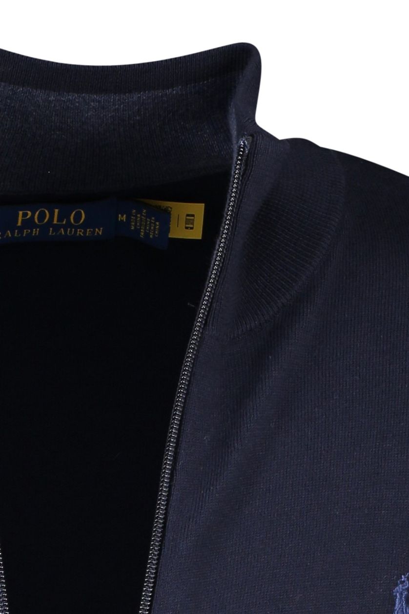 Polo Ralph Lauren vest donkerblauw rits effen 100% katoen wijde fit