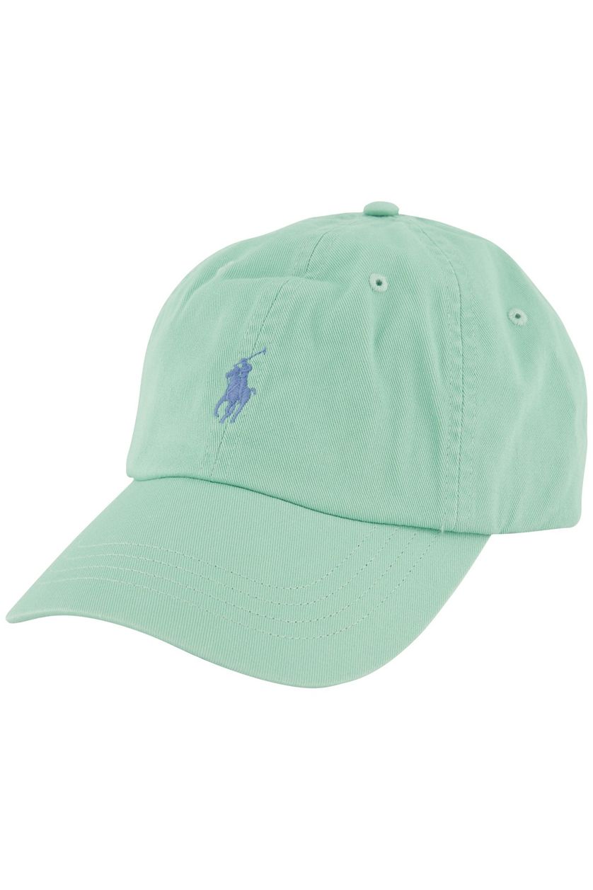 Polo Ralph Lauren cap lichtgroen effen katoen blauw logo