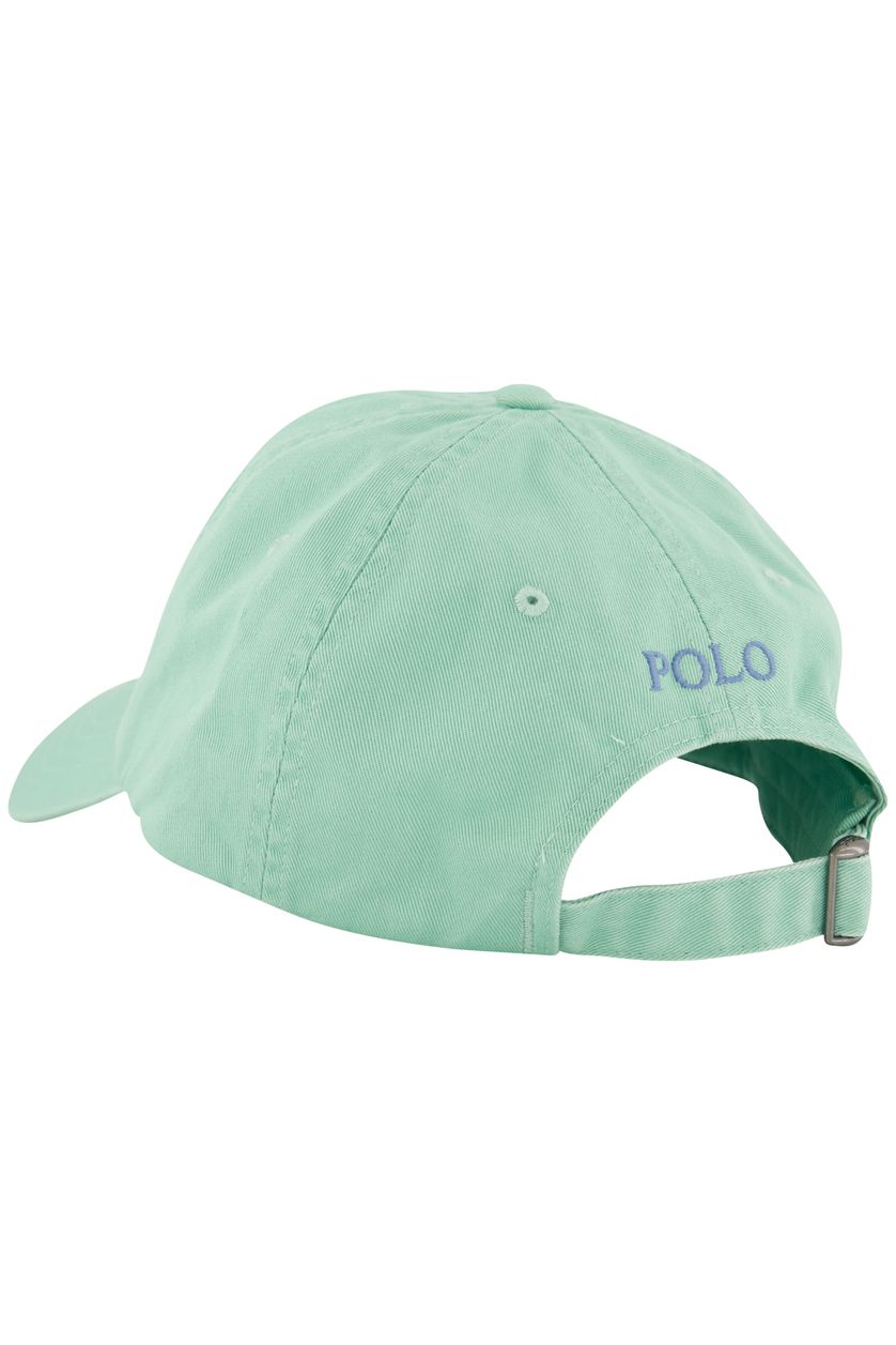 Polo Ralph Lauren cap lichtgroen effen katoen blauw logo
