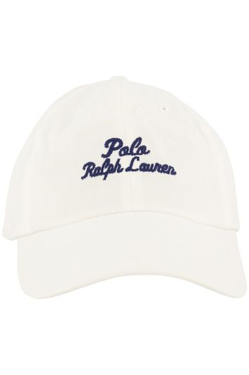 Polo Ralph Lauren cap wit effen katoen donkerblauw logo
