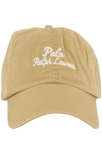 Polo Ralph Lauren cap beige effen katoen witte tekst