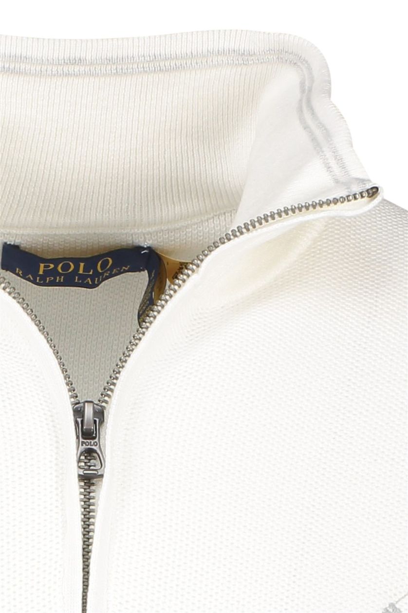 Katoenen Polo Ralph Lauren half zip trui  wit