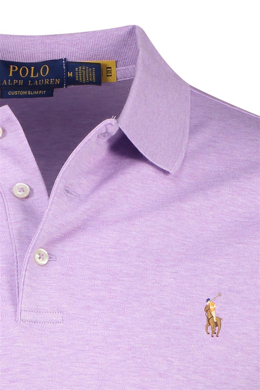 Custom slim fit paars Polo Ralph Lauren polo katoen korte mouw