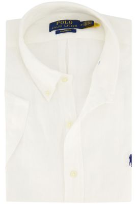 Polo Ralph Lauren Wit uni Polo Ralph Lauren linnen overhemd korte mouw