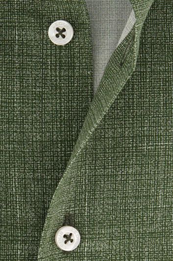 Groen Ledub overhemd mouwlengte 7 Modern Fit New geprint katoen