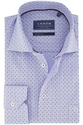 Ledub Ledub geprint overhemd lichtblauw modern fit