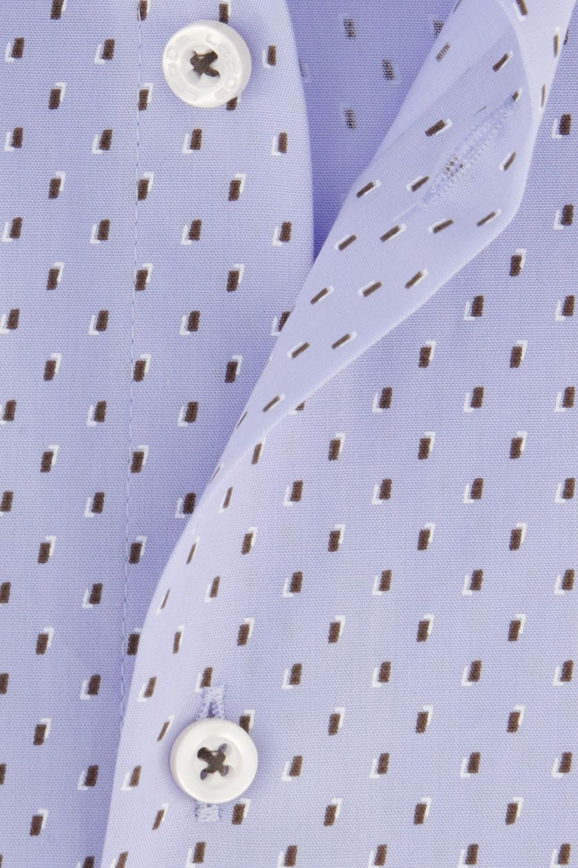 Ledub geprint overhemd lichtblauw modern fit
