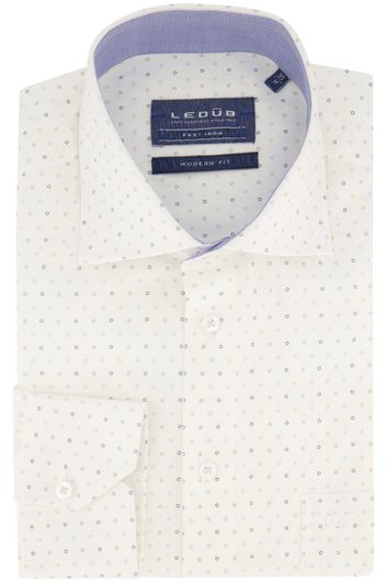 Ledub overhemd wit geprint modern fit