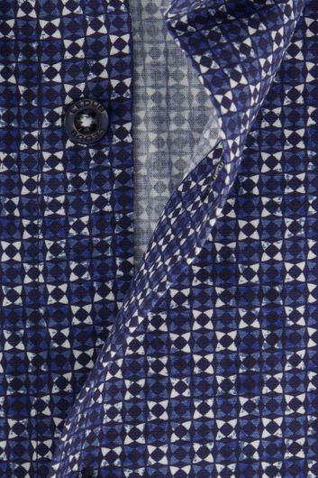 Donkerblauw Ledub overhemd geprint