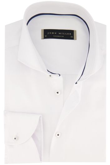 John Miller wit overhemd normale fit mouwlengte 7 effen katoen