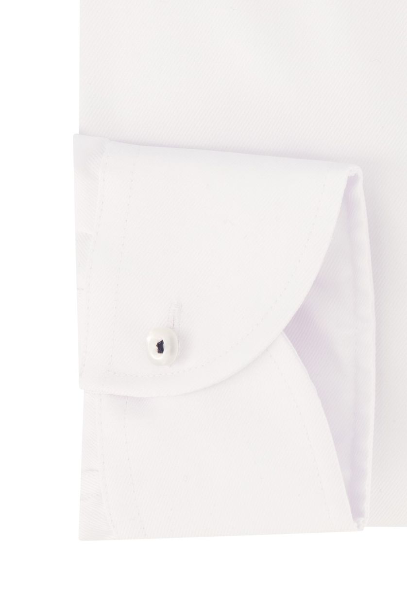 John Miller tailored fit overhemd mouwlengte 7 wit effen katoen