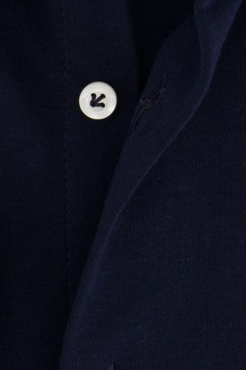 John Miller overhemd mouwlengte 7 Tailored Fit normale fit donkerblauw effen katoen