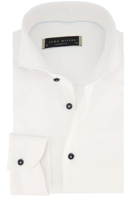John Miller John Miller overhemd mouwlengte 7 Tailored Fit wit katoen