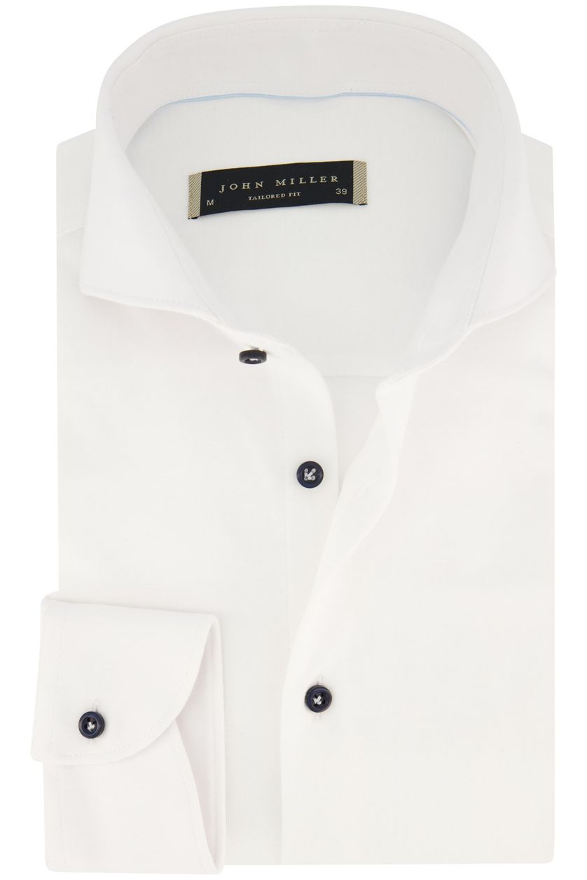 John Miller wit katoen overhemd mouwlengte 7 normale fit