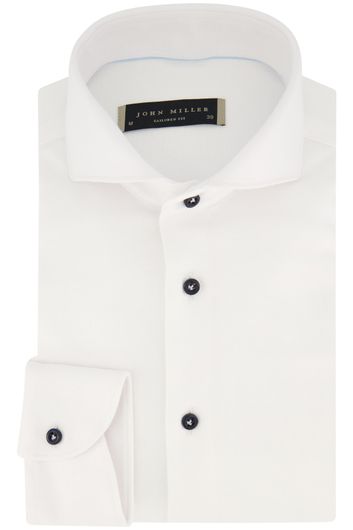John Miller overhemd mouwlengte 7 Tailored Fit wit katoen
