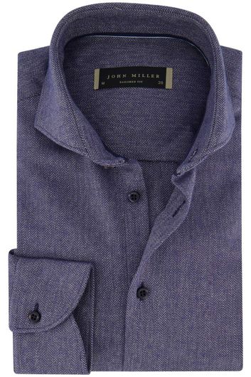 John Miller business overhemd Tailored Fit normale fit blauw geprint katoen