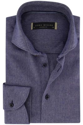 John Miller John Miller business overhemd Tailored Fit normale fit blauw geprint katoen