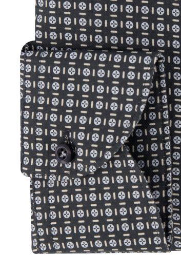 John Miller business overhemd Tailored Fit normale fit zwart geprint katoen