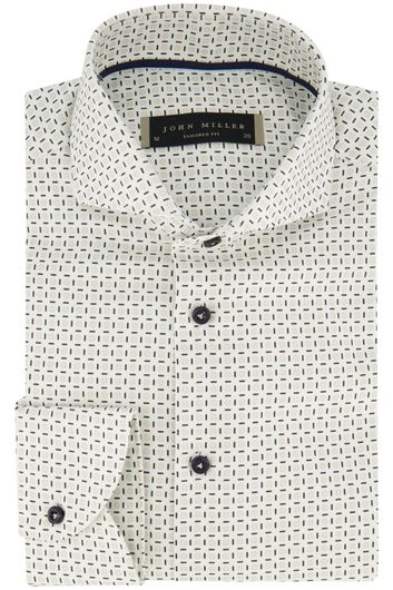 John Miller business overhemd Tailored Fit normale fit wit geprint katoen