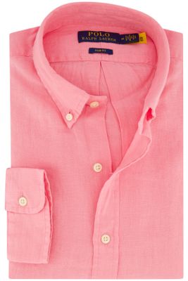 Polo Ralph Lauren Polo Ralph Lauren overhemd slim fit roze effen linnen