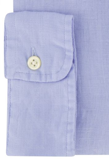 Polo Ralph Lauren overhemd slim fit effen blauw linnen
