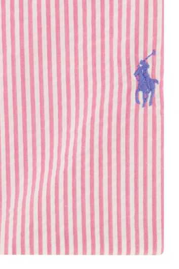 Polo Ralph Lauren overhemd korte mouw roze gestreept katoen