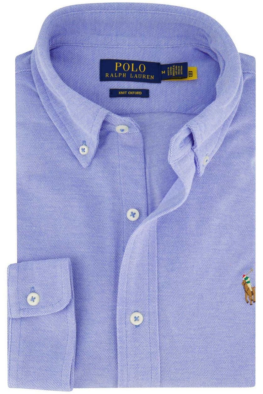 Katoenen Polo Ralph Lauren overhemd normale fit effen blauw