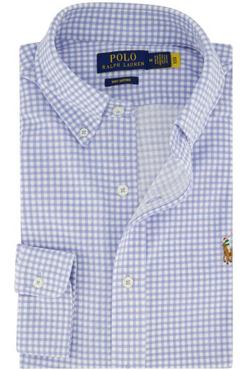 Polo Ralph Lauren lichtblauw geruit overhemd normale fit katoen