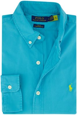 Polo Ralph Lauren Polo Ralph Lauren casual overhemd slim fit blauw effen katoen