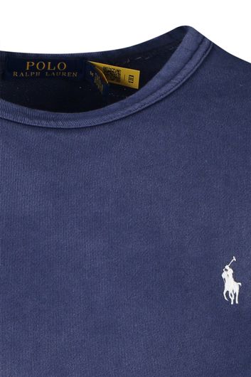 Polo Ralph Lauren sweater ronde hals donkerblauw effen katoen