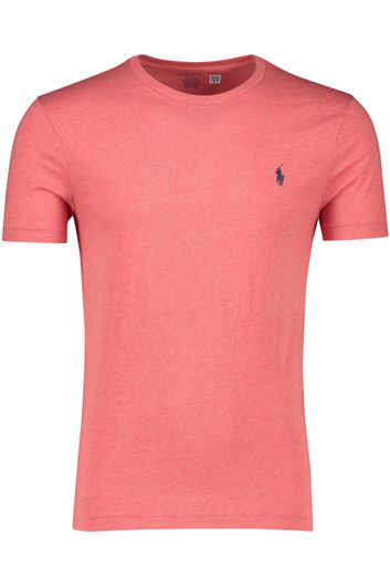 Polo Ralph Lauren t-shirt roze custom slim fit donkerblauw logo