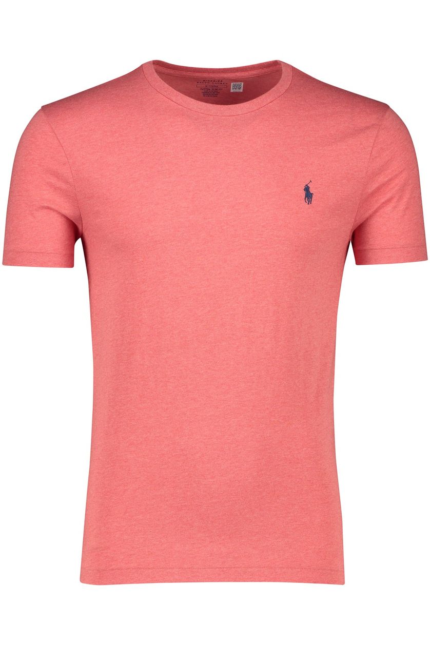 Polo Ralph Lauren t-shirt roze custom slim fit effen 100% katoen